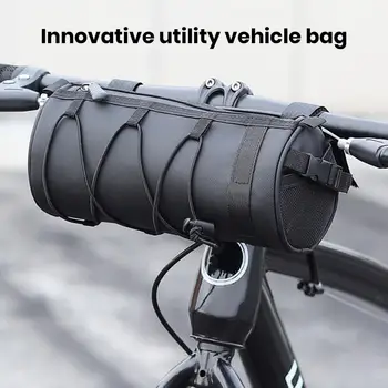 Велосипедная сумка на руль с плечевым ремнем, застежка-молния, Крепежная лента, Передняя велосипедная сумка, дорожный велосипед, сумка из искусственной кожи, велоспорт